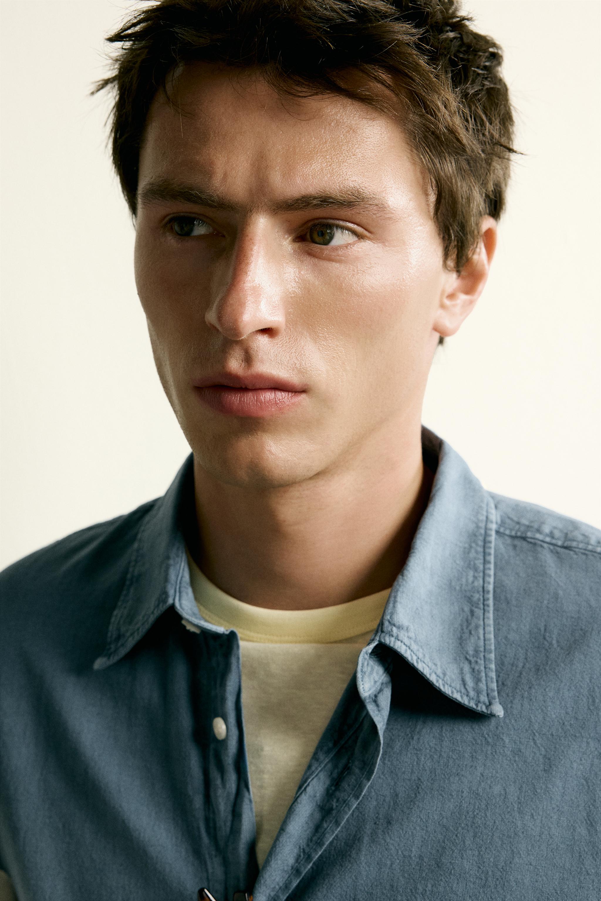 COTTON LINEN BLEND REGULAR FIT SHIRT